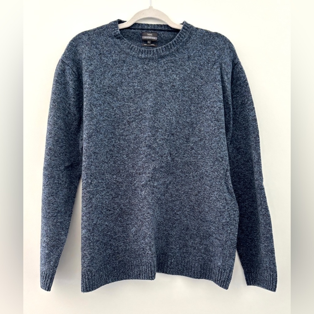 Next‎ Men's Size XL Lambswool Sweater Crew Neck Jumper Pullover Blue